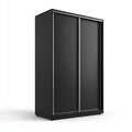 Armoire à portes coulissantes noire 120 x 60 x 200 cm en panneaux de particules mélaminés rectangulaire