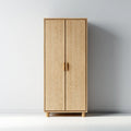 Armoire de chambre 2 portes chêne clair 90 x 55 x 190 cm en panneaux MDF plaqués chêne rectangulaire