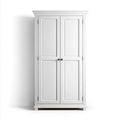Armoire de chambre 2 portes blanche 100 x 60 x 200 cm en panneaux MDF rectangulaire