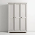 Armoire de chambre 3 portes blanche 150 x 60 x 200 cm en panneaux MDF rectangulaire