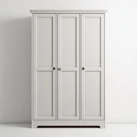 Armoire de chambre 3 portes blanche 150 x 60 x 200 cm en panneaux MDF rectangulaire