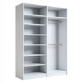 Armoire dressing ouverte blanche 120 x 50 x 200 cm en panneaux de particules mélaminés rectangulaire