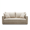 Canapé 2 places droit beige rayé en velours de polyester 160 x 90 x 85 cm