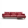 Canapé d'angle 4 places avec méridienne droite rouge en similicuir PU 280 x 160 x 85 cm