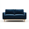 Canapé droit 2 places bleu nuit 160 x 85 x 82 cm en velours de polyester rectangulaire