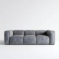 Canapé 3 places droit gris anthracite en microfibre polyester 220 x 95 x 70 cm rectangulaire