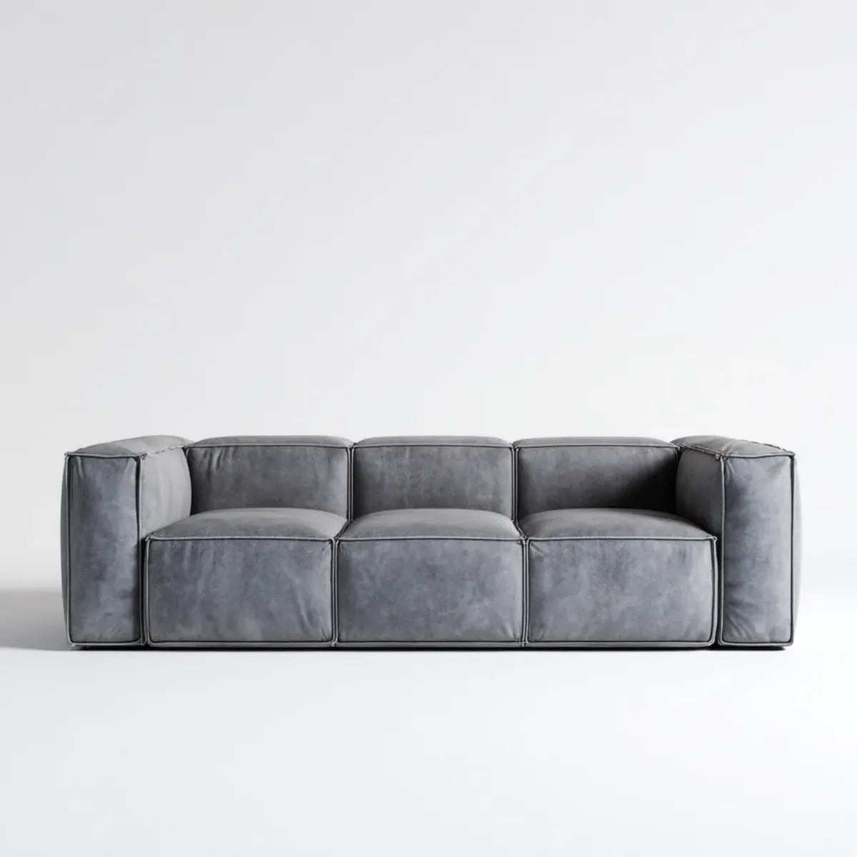 Canapé 3 places droit gris anthracite en microfibre polyester 220 x 95 x 70 cm rectangulaire