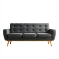 Canapé 3 places gris anthracite en polyester forme rectangulaire 200 x 80 x 85 cm
